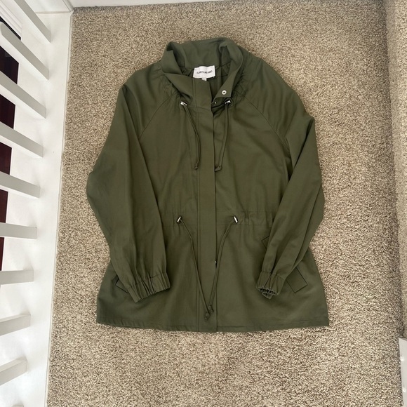Elizabeth and James Army Green Cinch Waist Jacket Size S - Picture 1 of 4